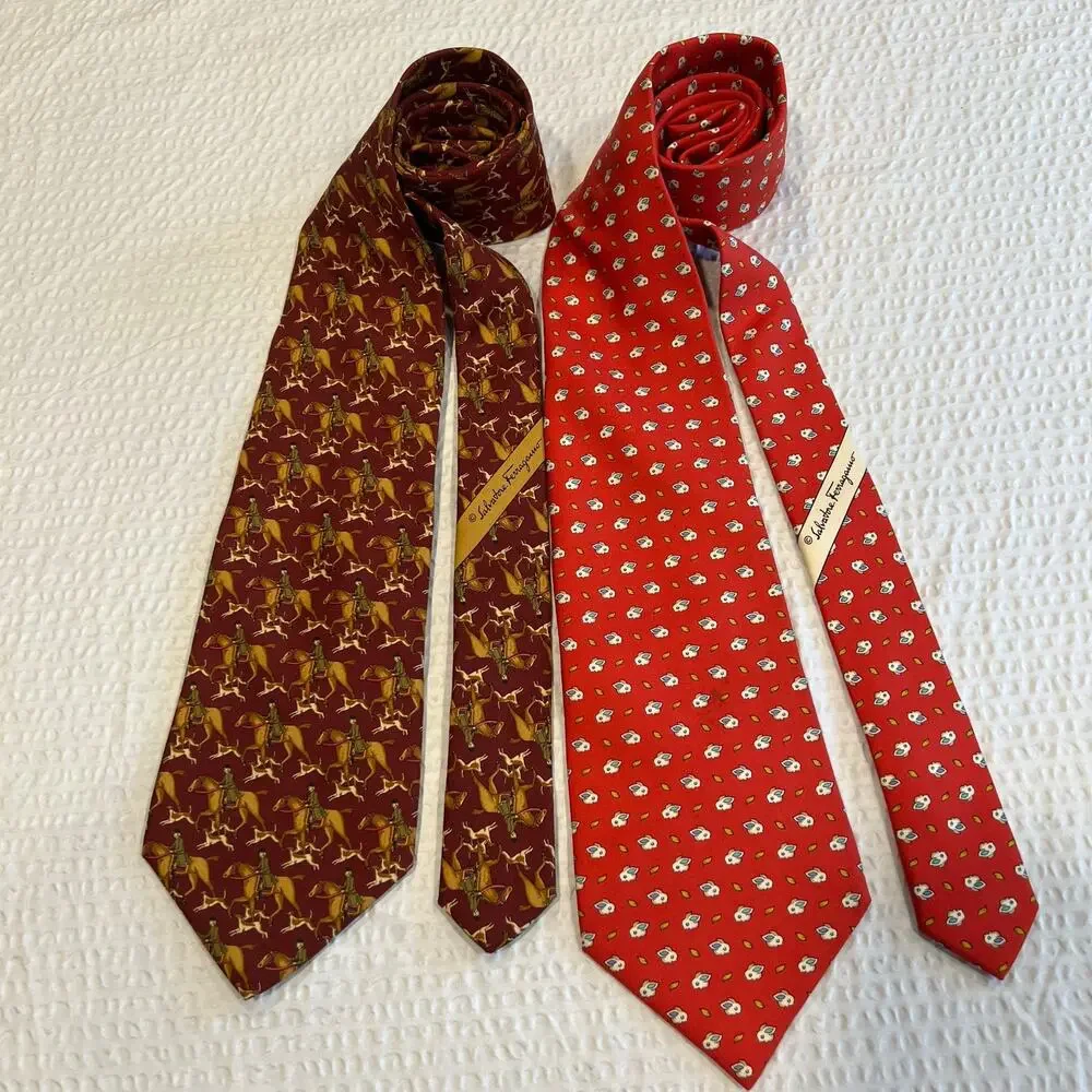 Salvatore Ferragamo bundle of two ties 100% silk